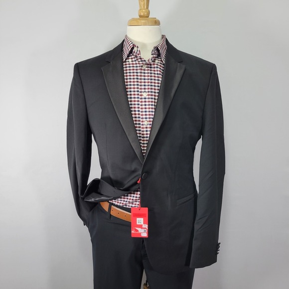 Hugo Boss Men's Tuxedo Jacket‎ Black Wool Blend Super Flex Performance 40L NEW